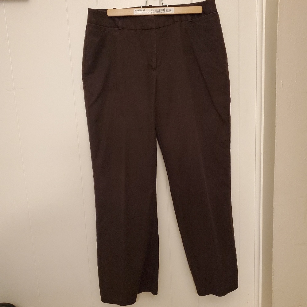 Women's dark brown full length dress pants